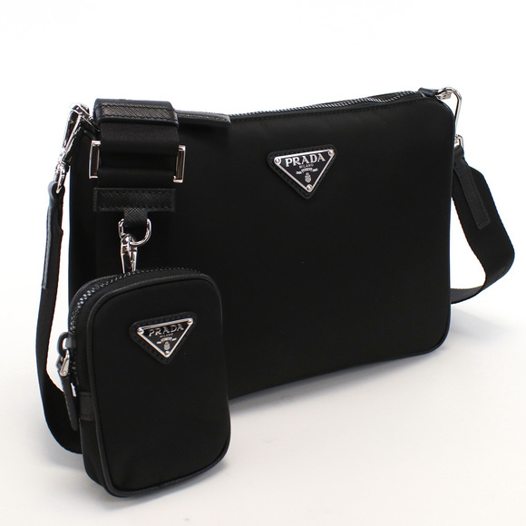 Prada Shoulder Bag Triangle Black - Picture 1 of 5